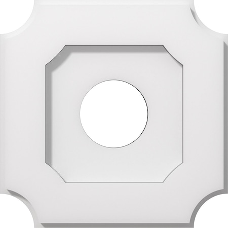 Ekena Millwork Locke Architectural Grade PVC Contemporary Ceiling Medallion, 10"OD x 3"ID x 6"C x 1"P CMP10LE-03000